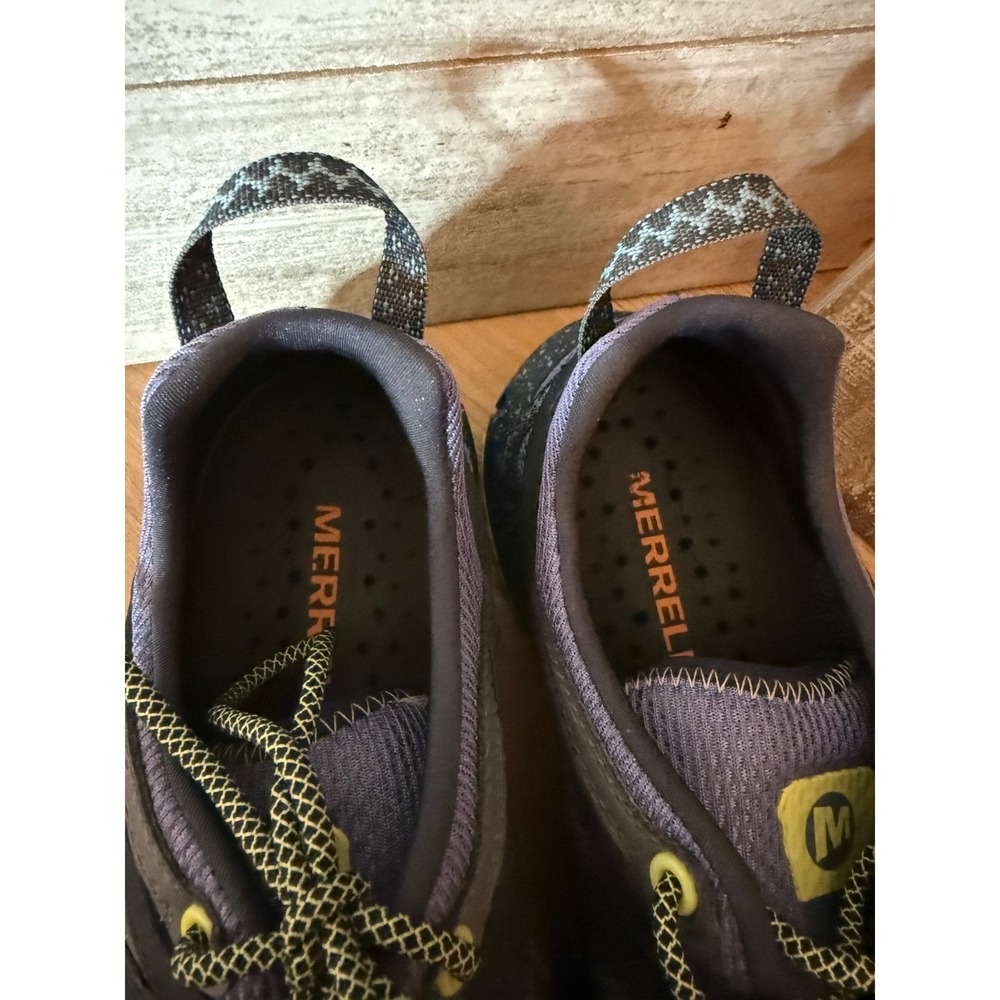 Merrell Women's Trail Hiking Shoes Navy Yellow Mesh Lace Up Size 10 - Picture 5 of 10